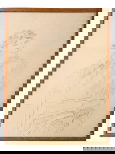 FEMALE PORTRAIT PAINTING SIGNED P MARTIN 1984: A pencil on paper drawing depicting a portrait of a woman sitting on a chair. Signed and dated lower left: P. Martin, 84. Housed in a wooden frame. One of a kind artwork. Vintage Continental Fine Art