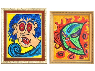AMERICAN ACRYLIC AND INK PAINTINGS BY JONATHAN EDDY