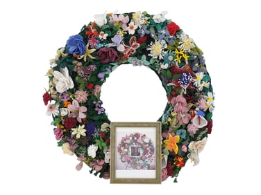 FRENCH MEMORIAL SEPTEMBER 9 2001 BEADED WREATH
