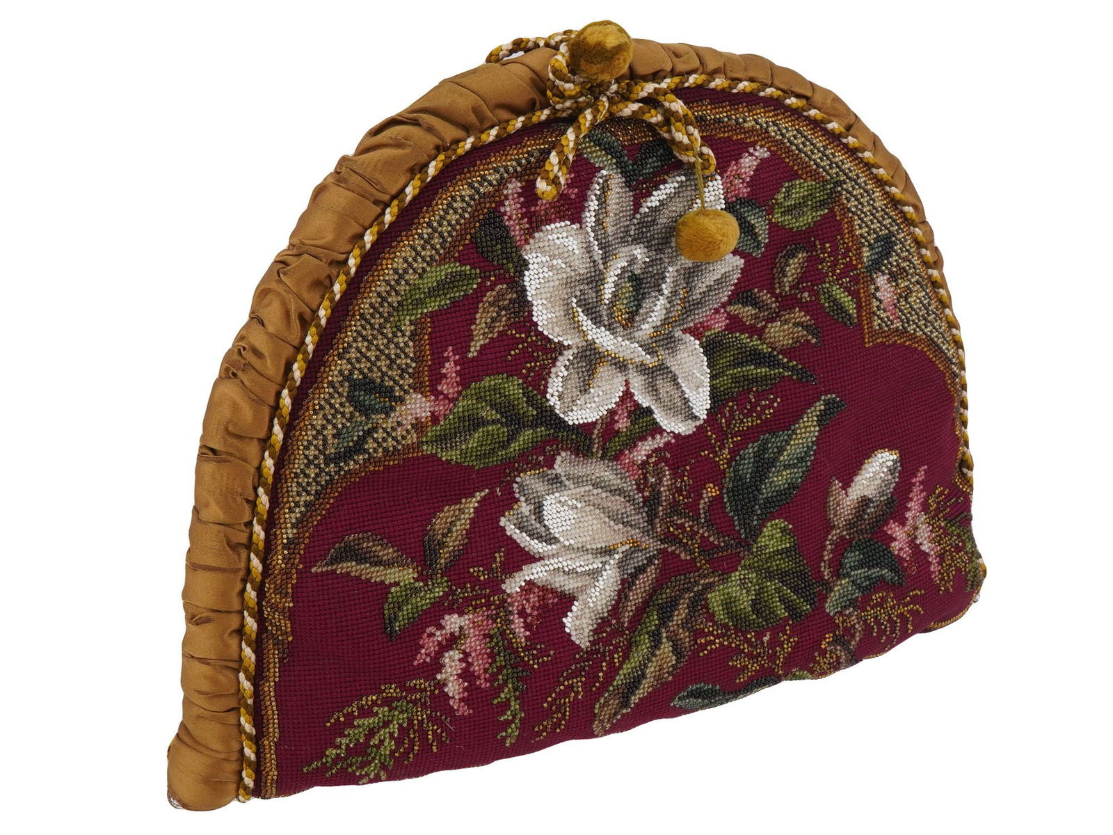 FLORAL NEEDLEPOINT AND PETTIPOINT TEA POT COVER (1 of 5)