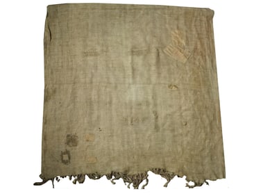 ANTIQUE HEAVY FRENCH BURLAP BLANKET