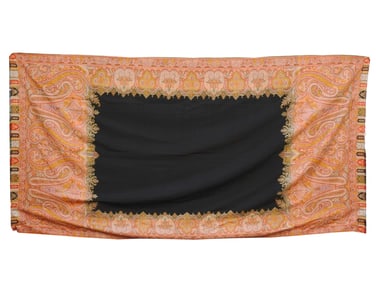 ANTIQUE 19TH C BRITISH VICTORIAN PAISLEY WOOL SHAWL
