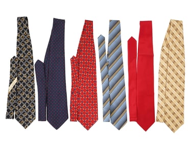 VALENTINO GIORGIO ARMANI PATTERNED SILK NECK TIES