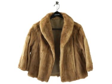 VINTAGE WOMENS SHEER BEIGE MINK WINTER JACKET