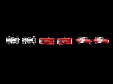 VINTAGE STERLING SILVER FORMULA ONE CAR CUFFLINKS