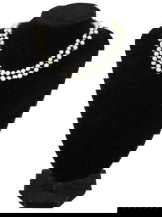 STRAND OF NATURAL PEARLS WITH CLASP FOR NECKLACE: A strand of natural pearls with a clasp. The pearls are round and have a creamy, off white color. Vintage and Modern Natural Stones, Necklaces, Jewelry, Gifts And Accessories For Women. THIS LO