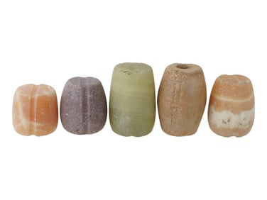 LOT OF BACTRIAN CARVED STONE CYLINDRICAL FORM IDOLS