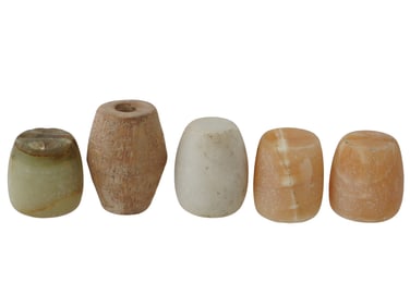 LOT OF BACTRIAN CARVED STONE CYLINDRICAL FORM IDOLS