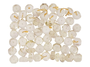 COLLECTION OF CLEAR CUT GLASS BEADS FOR NECKLACE