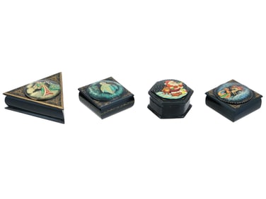 VINTAGE RUSSIAN LACQUERED TRINKET BOXES