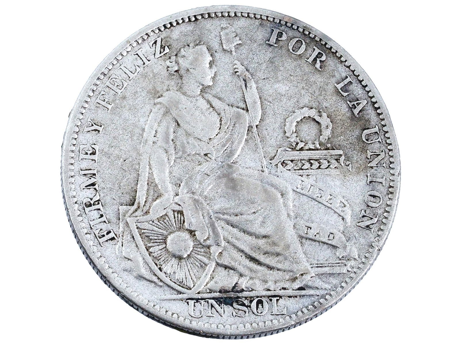 PERUVIAN SILVER REPUBLICA PERUANA 1 SOL COIN 1933 (1 of 4)