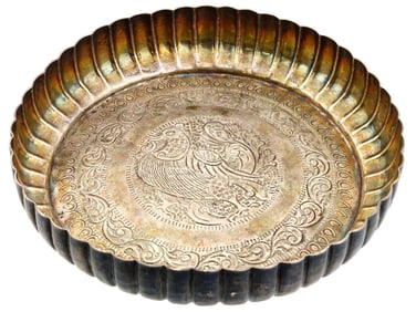 MINIATURE VINTAGE INDIAN SILVER PLATE OR TRAY