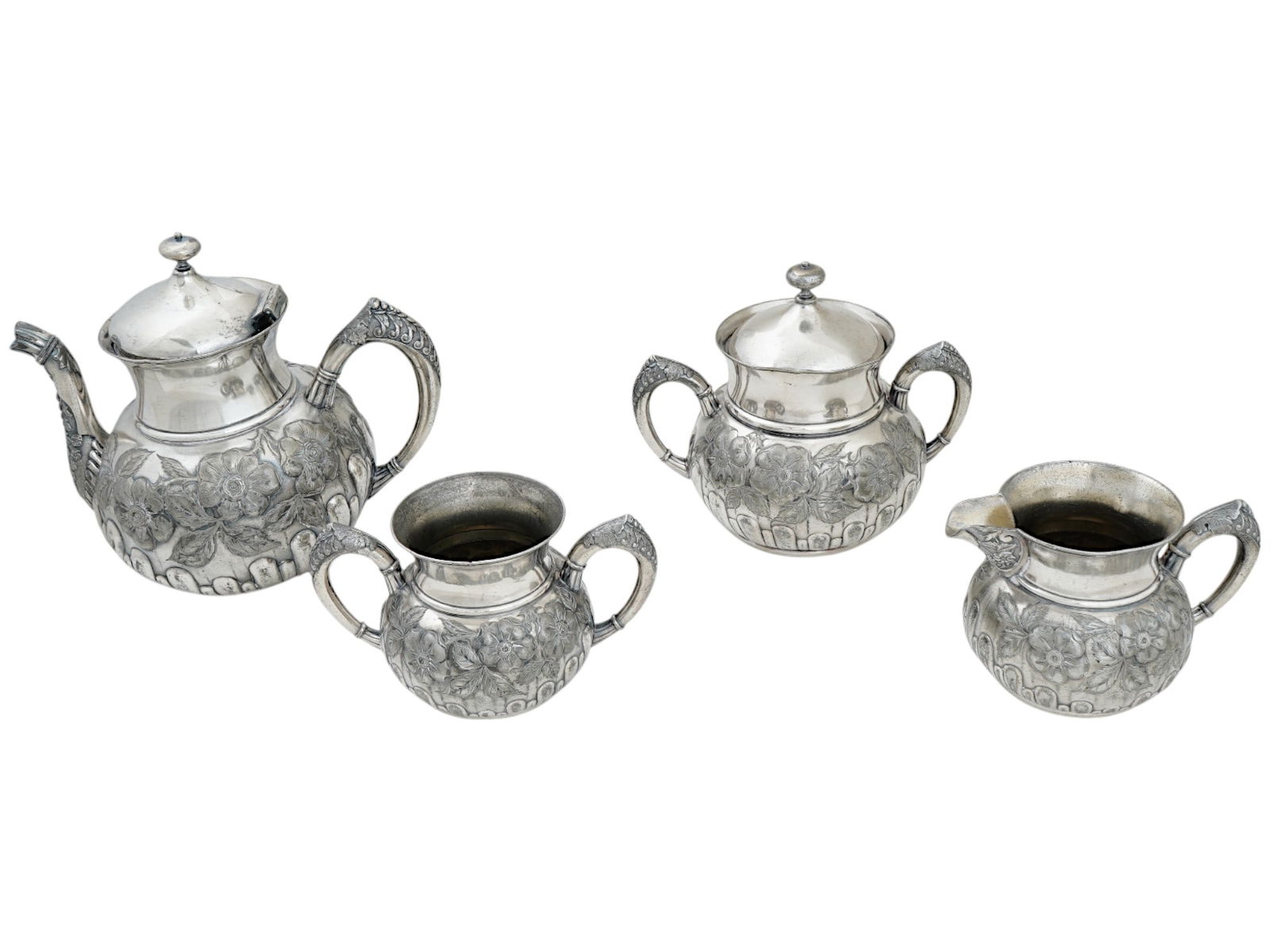 LATE 19TH C AMERICAN HARTFORD SILVER PLATE CO TEA SET (1 of 10)