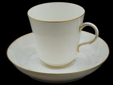 ANTIQUE FRENCH SEVRES PORCELAIN COFFEE CUP AND SAUSER