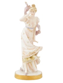 VINTAGE HAND PAINTED PORCELAIN LADY FIGURINE
