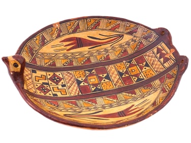 PRE COLUMBIAN INCA STYLE CERAMIC OFFERING PLATE