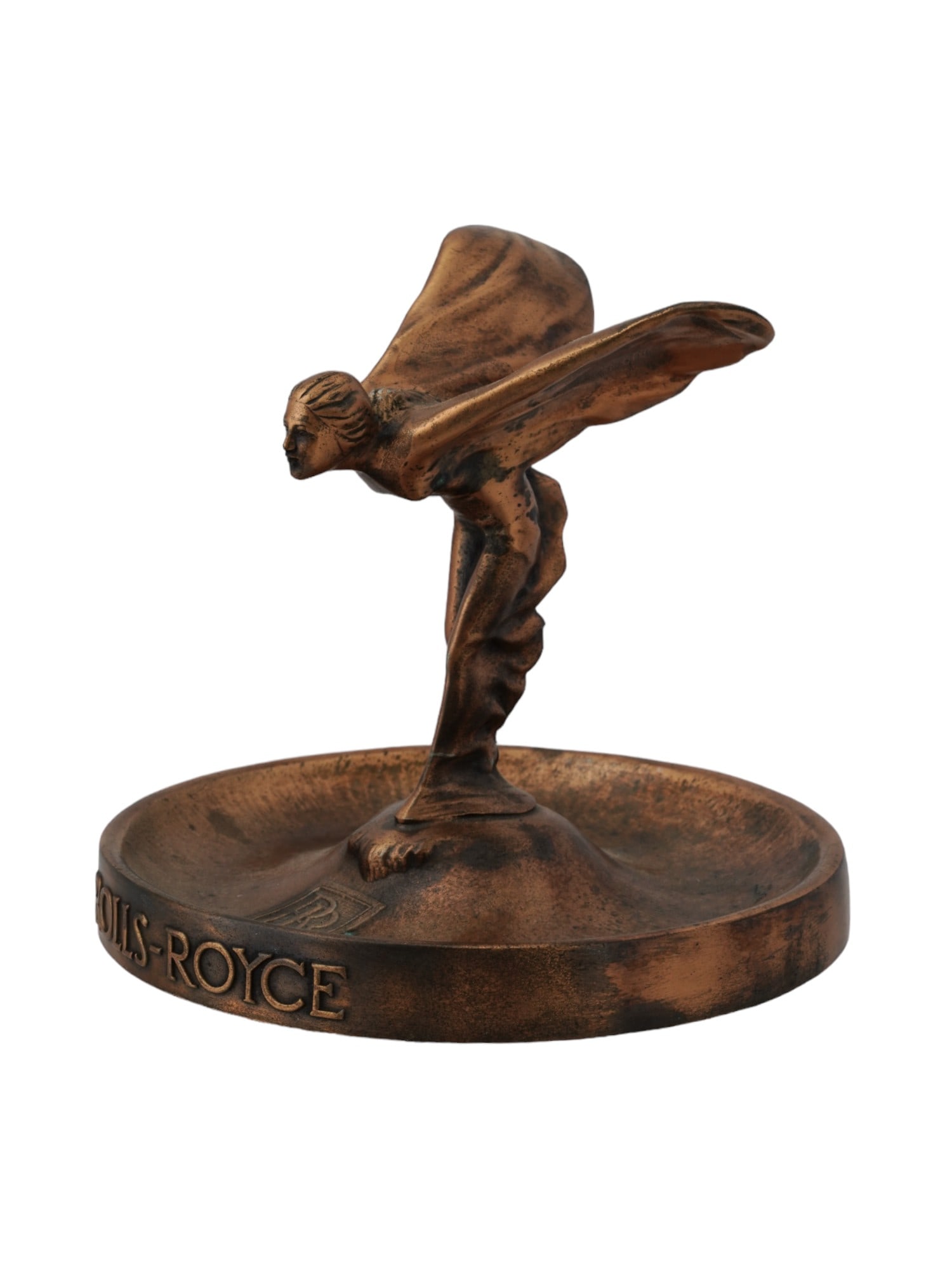 VINTAGE ROLLS ROYCE SPIRIT OF ECSTASY BRASS ASHTRAY (1 of 9)