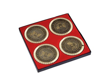AMERICAN BRONZE RELIEF UNITED STATES SENATE COASTERS