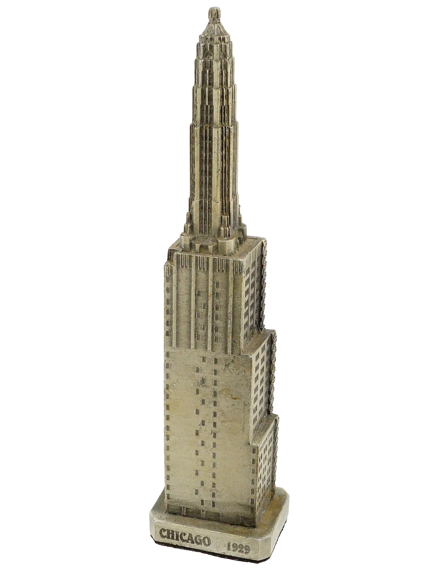 VINTAGE BRASS SCULPTURE OF MATHER TOWER CHICAGO (1 of 9)