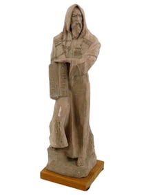 VINTAGE JUDAICA DURASTONE MOSES DAVID FISHER SCULPTURE