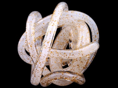 VINTAGE GOLD PLATED BLOWN GLASS KNOT SCULPTURE