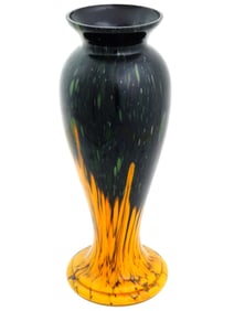 VINTAGE BALUSTER SHAPED ART GLASS VASE 20TH C