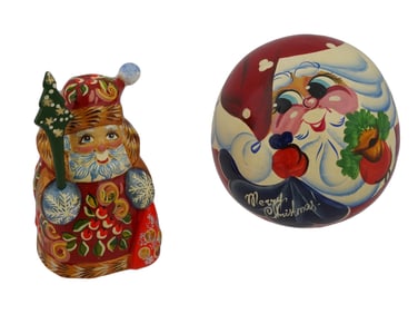 VINTAGE RUSSIAN AMERICAN PAINTED WOODEN CHRISTMAS TOYS