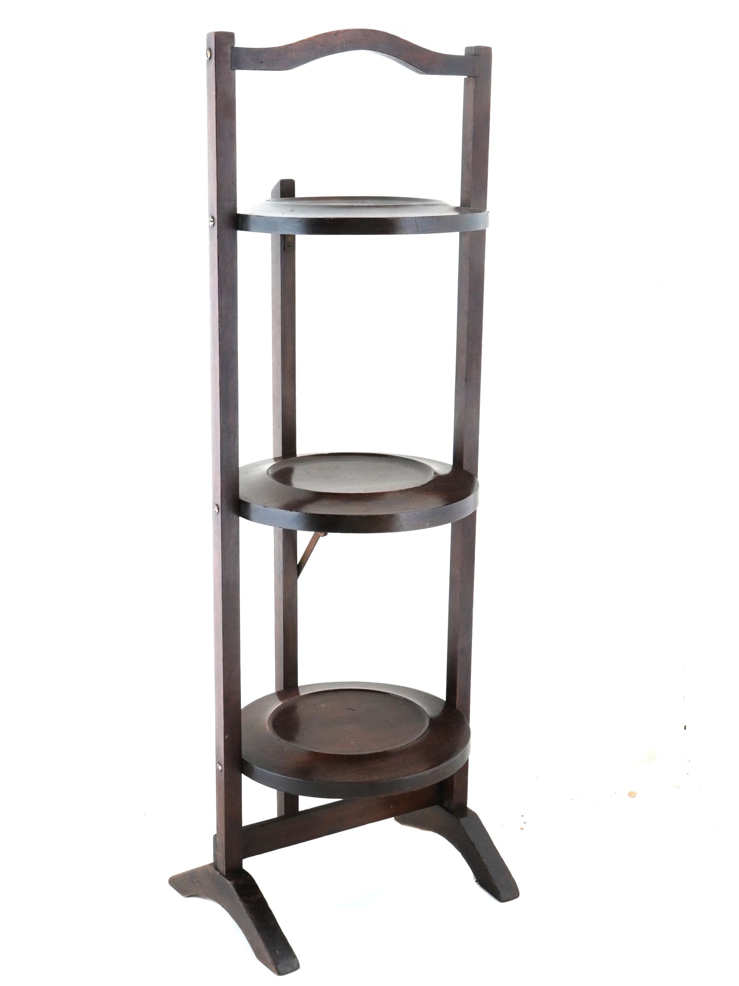 ANTIQUE ENGLISH MAHOGANY THREE TIER MUFFIN STAND (1 of 5)
