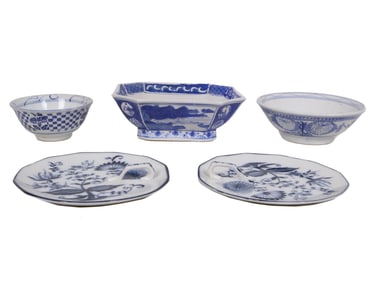 MEISSEN CHINESE BLUE AND WHITE PORCELAIN TABLEWARE