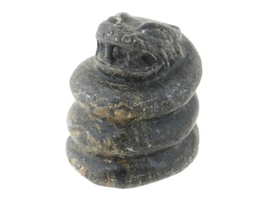 ANCIENT PRE COLUMBIAN AZTEC CARVED STONE SERPENT FIGURE