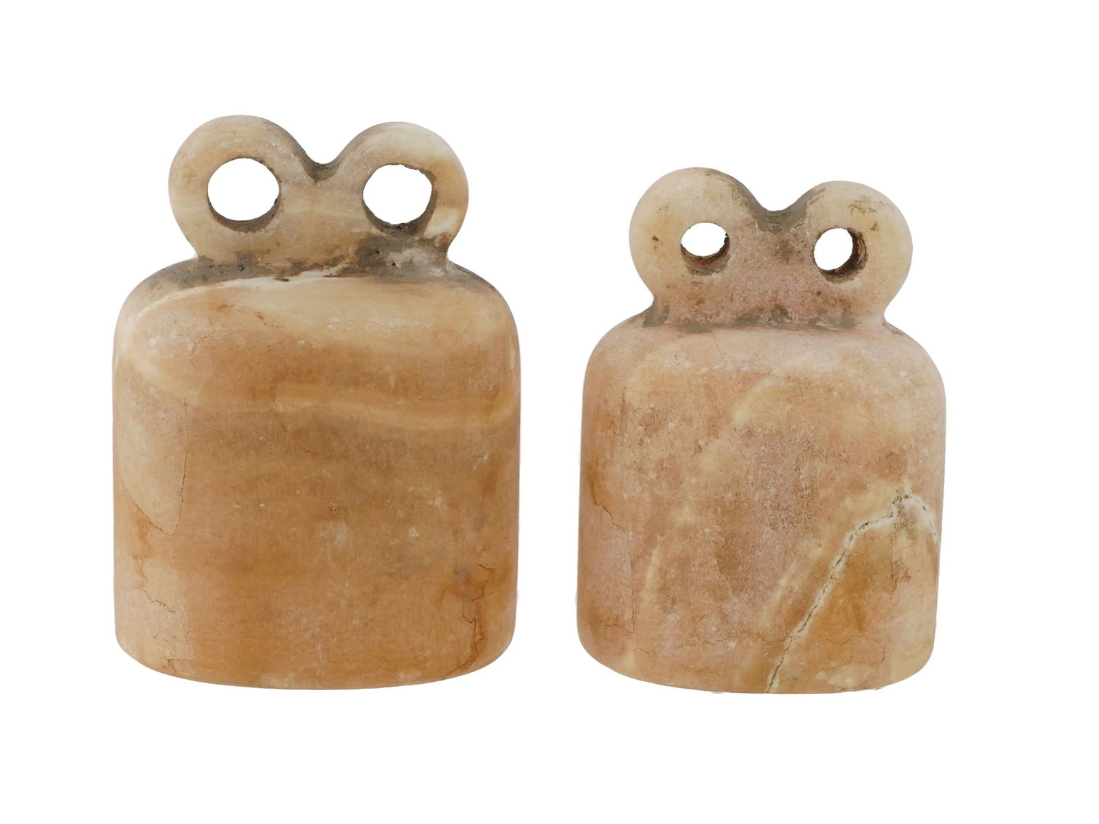 PAIR OF ANCIENT BACTRIAN CARVED STONE EYE IDOLS (1 of 7)