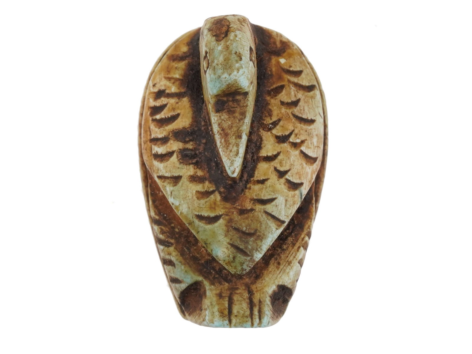 ANCIENT EGYPTIAN LIMESTONE BIRD SEAL BEAD: An Ancient Egyptian hand-carved limestone goose-shaped seal bead. First Millenium BC. The stamp features a hieroglyphic inscription. Archaeological Finds And Relics, Ancient History, North Africa And