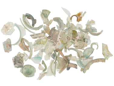 COLLECTION OF ANCIENT ROMAN GLASS FRAGMENTS