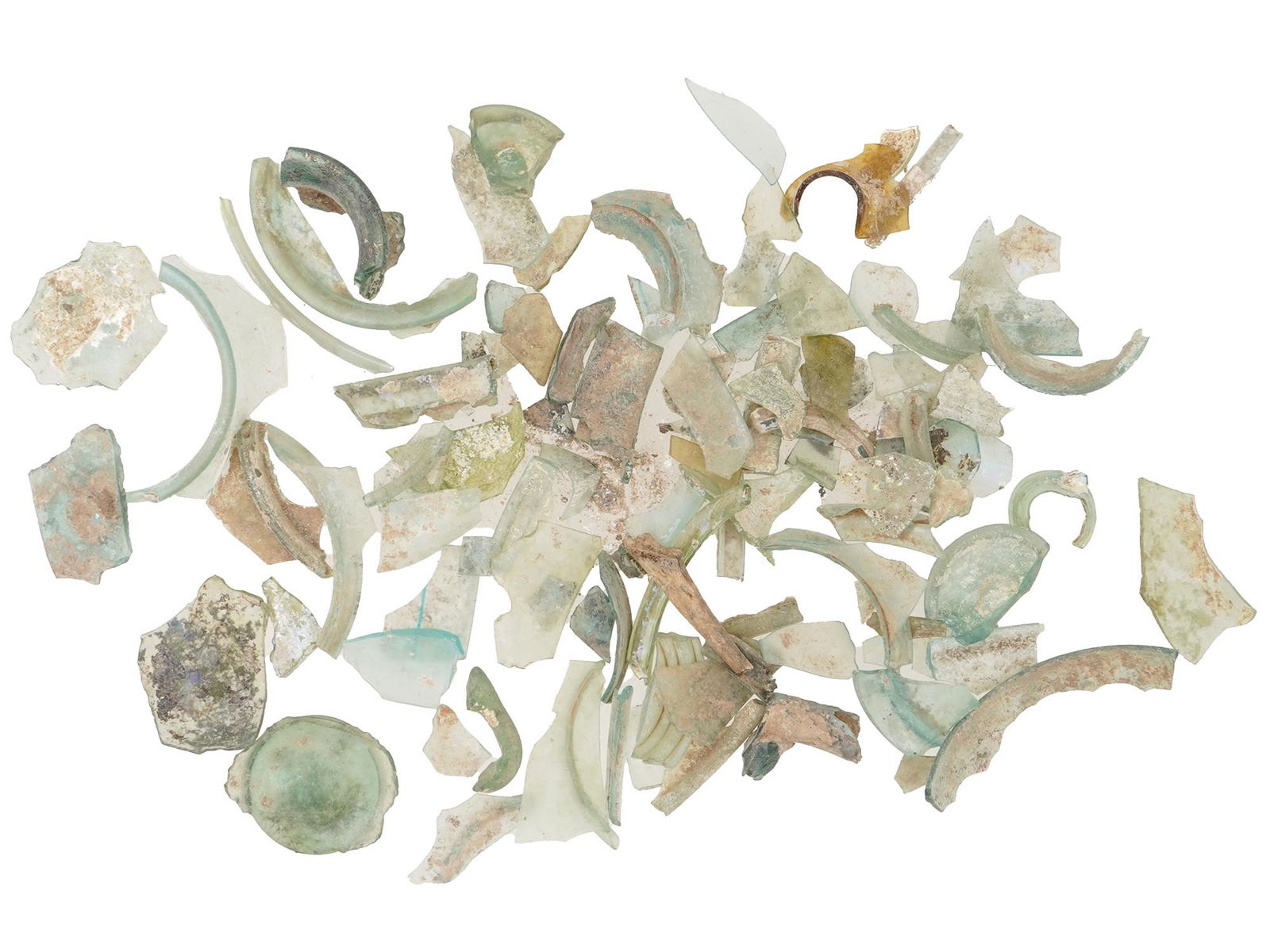 COLLECTION OF ANCIENT ROMAN GLASS FRAGMENTS (1 of 6)