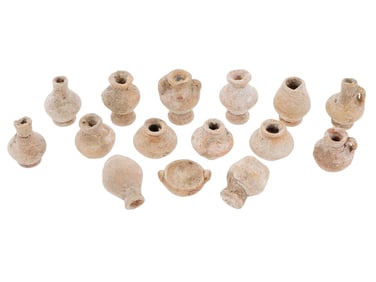 GROUP OF ANCIENT ROMAN TERRACOTTA AMPHORA TOY VASES