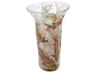 ANCIENT ISLAMIC ENAMELED AND GILDED GLASS GOBLET