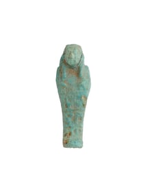 ANCIENT EGYPTIAN GLAZED CLAY USHABTI FIGURINE