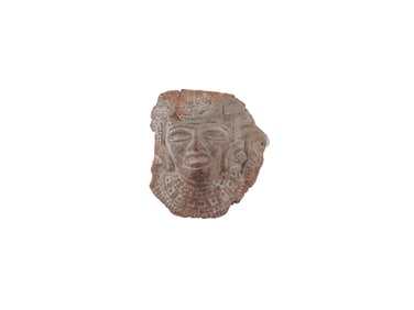 ANCIENT PRE COLUMBIAN CLAY SCULPTED HEAD FRAGMENT