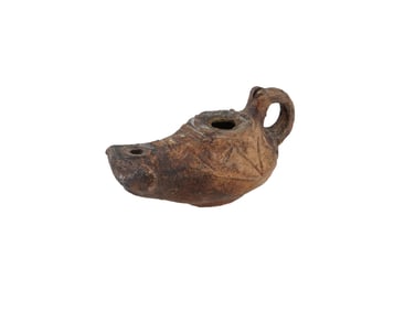 ANCIENT ROMAN EMPIRE TERRACOTTA POTTERY OIL LAMP