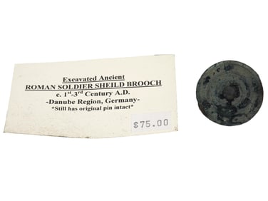 EXCAVATED ANCIENT ROMAN SOLDIER SHIELD BROOCH