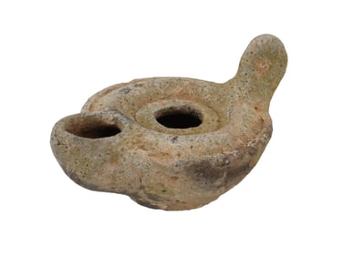 ANCIENT ROMAN EMPIRE TERRACOTTA POTTERY OIL LAMP