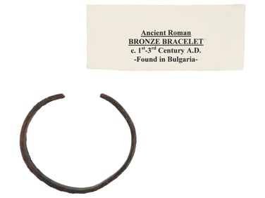 ANCIENT ROMAN BRONZE CUFF BRACELET CA 100 TO 300 AD