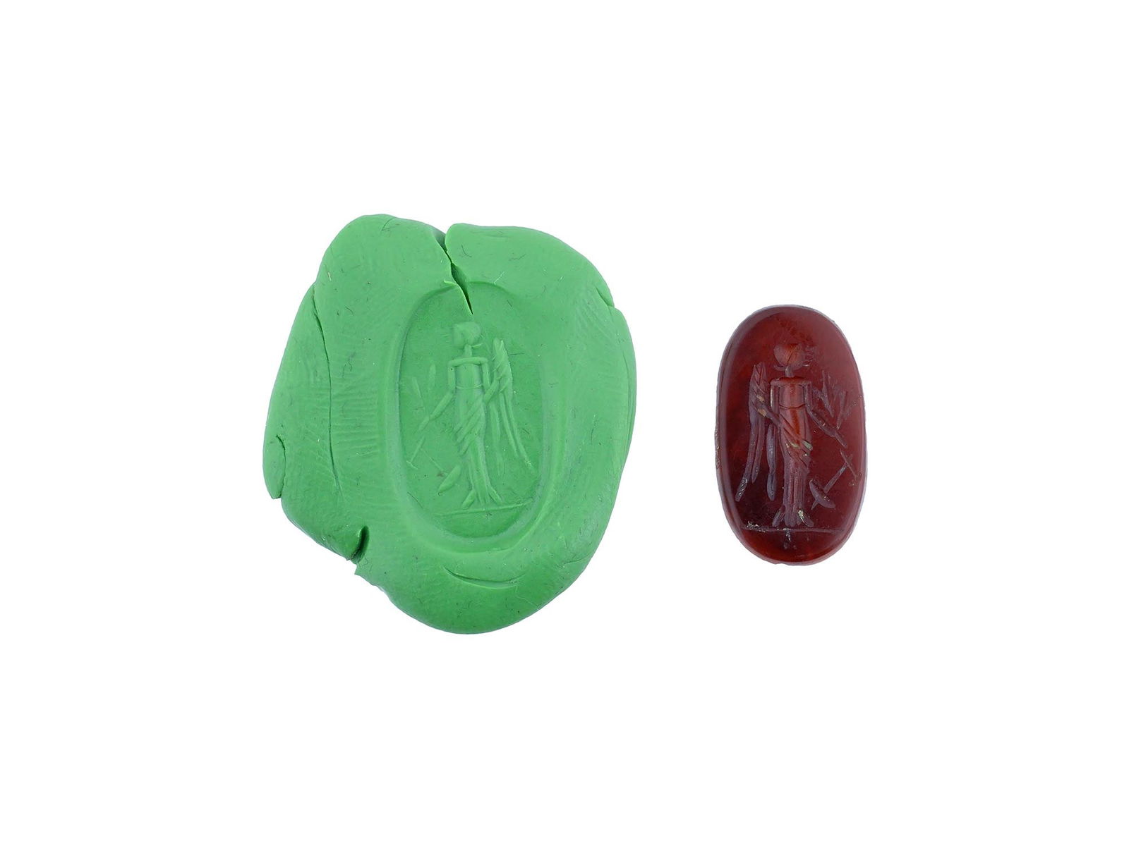 CARVED STONE INTAGLIO ANCIENT ROMAN HUMAN FIGURE (1 of 4)