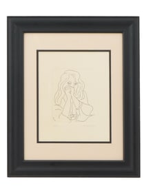 ATTR HENRI MATISSE FRENCH FEMALE PORTRAIT ETCHING