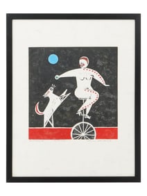 LINNEA LUNDMARK AMERICAN LTD ED COLOR LINOCUT PRINT