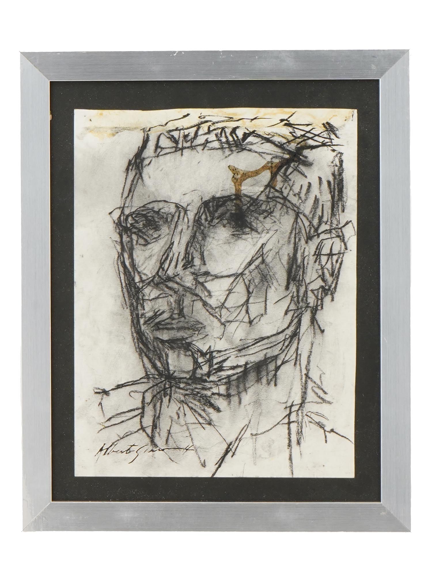 AFTER ALBERTO GIACOMETTI PORTRAIT CHARCOAL PAINTING (1 of 4)