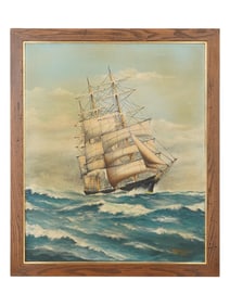MID CENTURY OIL PAINTING SEASCAPE BY GABRIELSEN