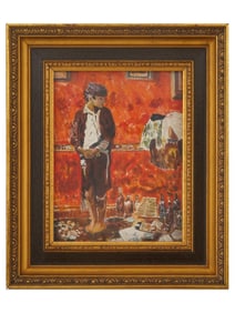 AFTER ANTONIO MANCINI ITALIAN WATERCOLOR PAINTING