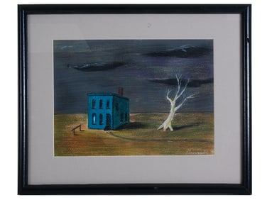 GERTRUDE ABERCROMBIE SURREALIST PASTEL PAINTING