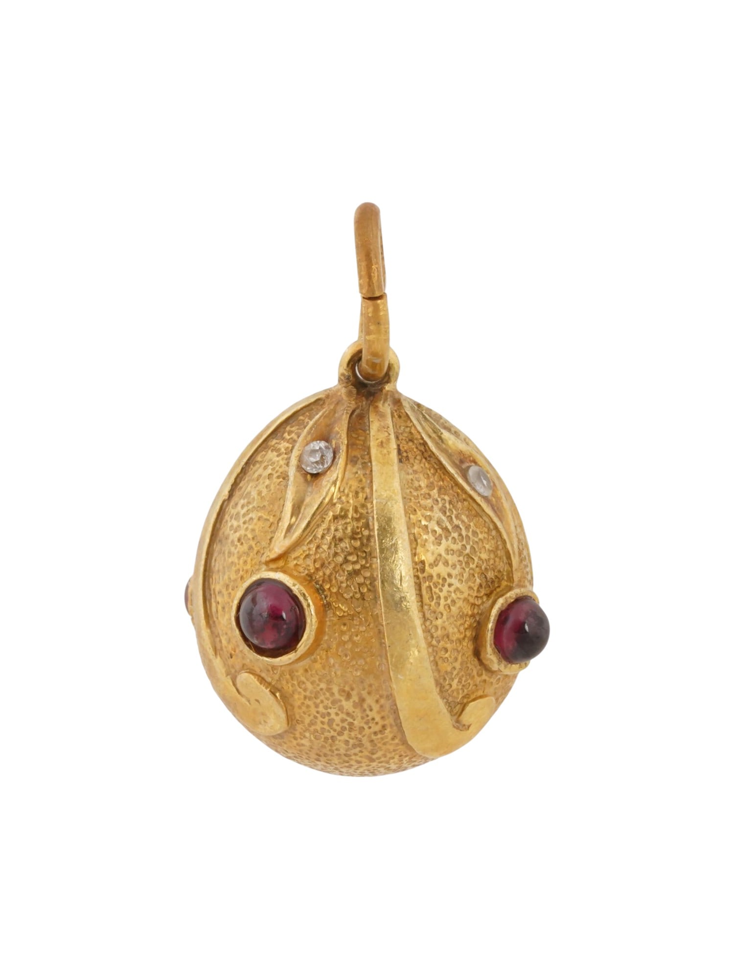 RUSSIAN SILVER EASTER EGG PENDANT W GEMSTONES (1 of 4)